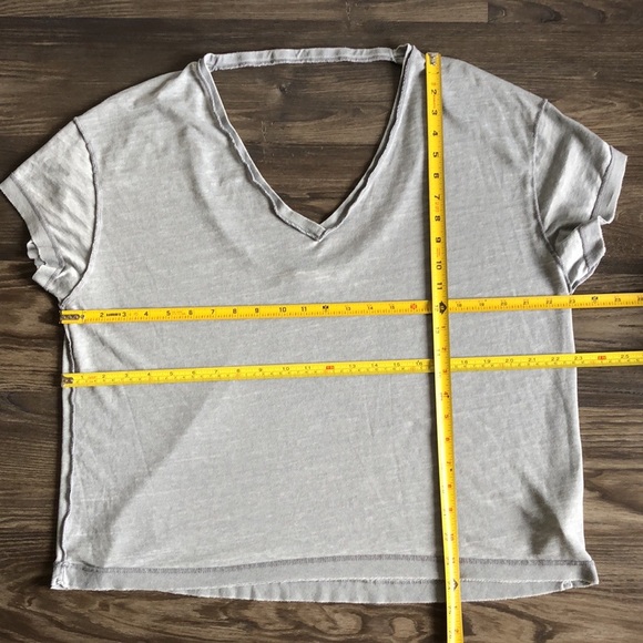 We The Free All Mine Tee Light Grey Oversized Boho Lightweight Short Sleeve - Picture 16 of 16